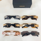 Versace sunglasses set of four pairs with logo temple details, mixed dark and gold frames