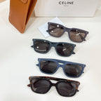 Assorted Celine sunglasses with navy and tortoiseshell frames and dark tinted lenses.