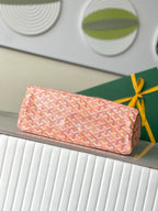 Goyard pink monogram canvas shoulder bag with zip-top and long handle