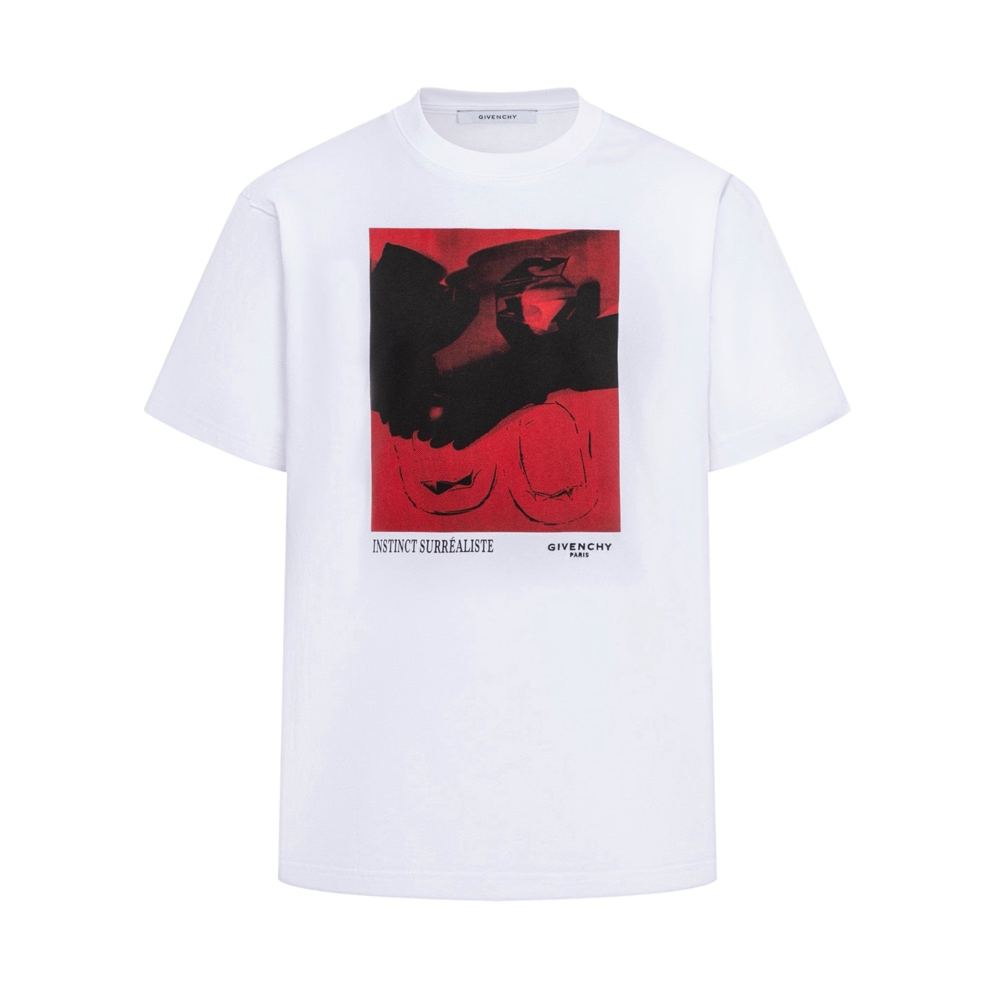 Givenchy white graphic T-shirt with red and black artwork front