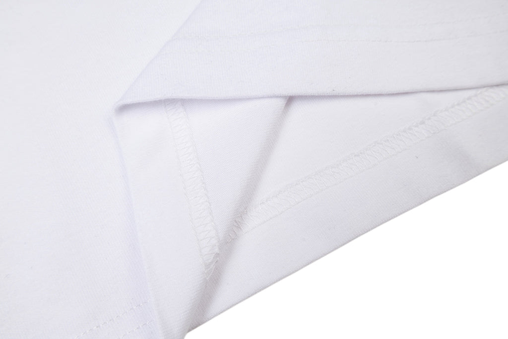 Givenchy white T-shirt sleeve hem with visible stitching
