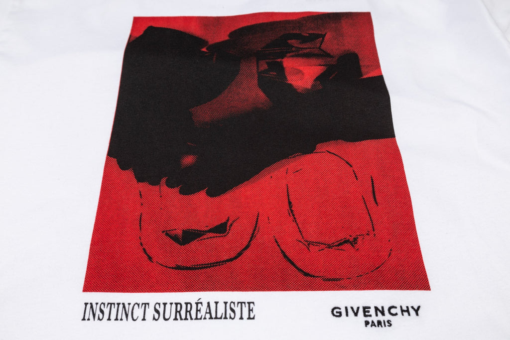 Givenchy white T-shirt with red and black portrait graphic panel