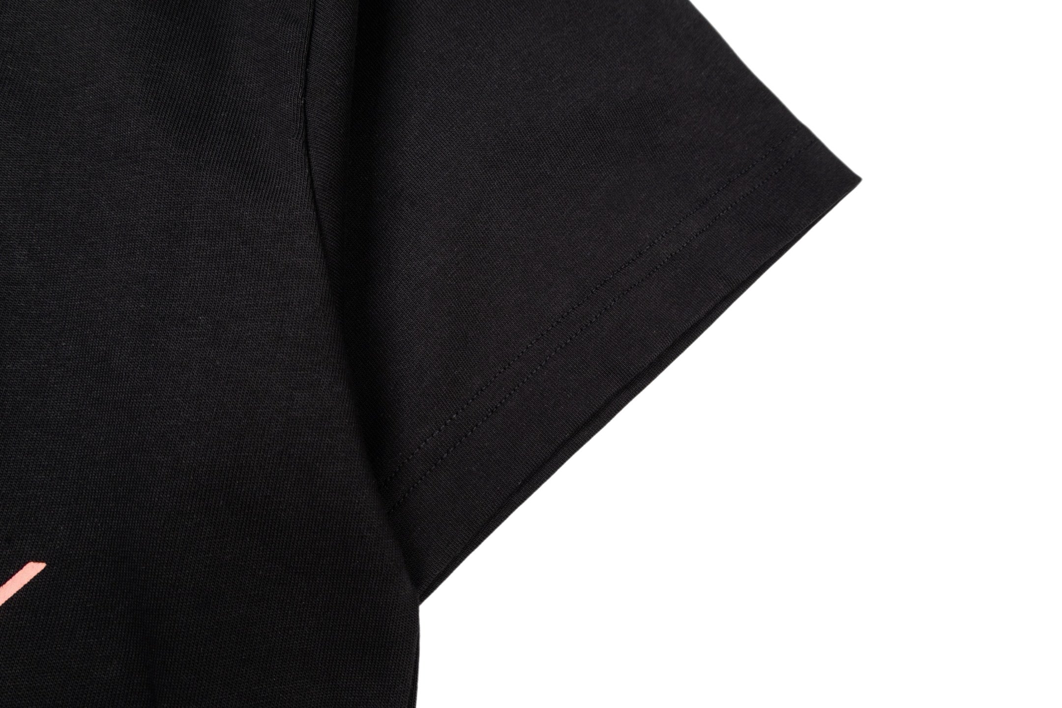 Givenchy black T-shirt side view with short sleeve hem
