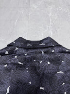 Givenchy rose-print shirt back yoke with draped collar and central seam