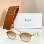 Celine light gold sunglasses with round lenses and gold-tone bridge hardware