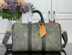 Louis Vuitton monogram tote bag in dark green with gold-tone hardware and top handles