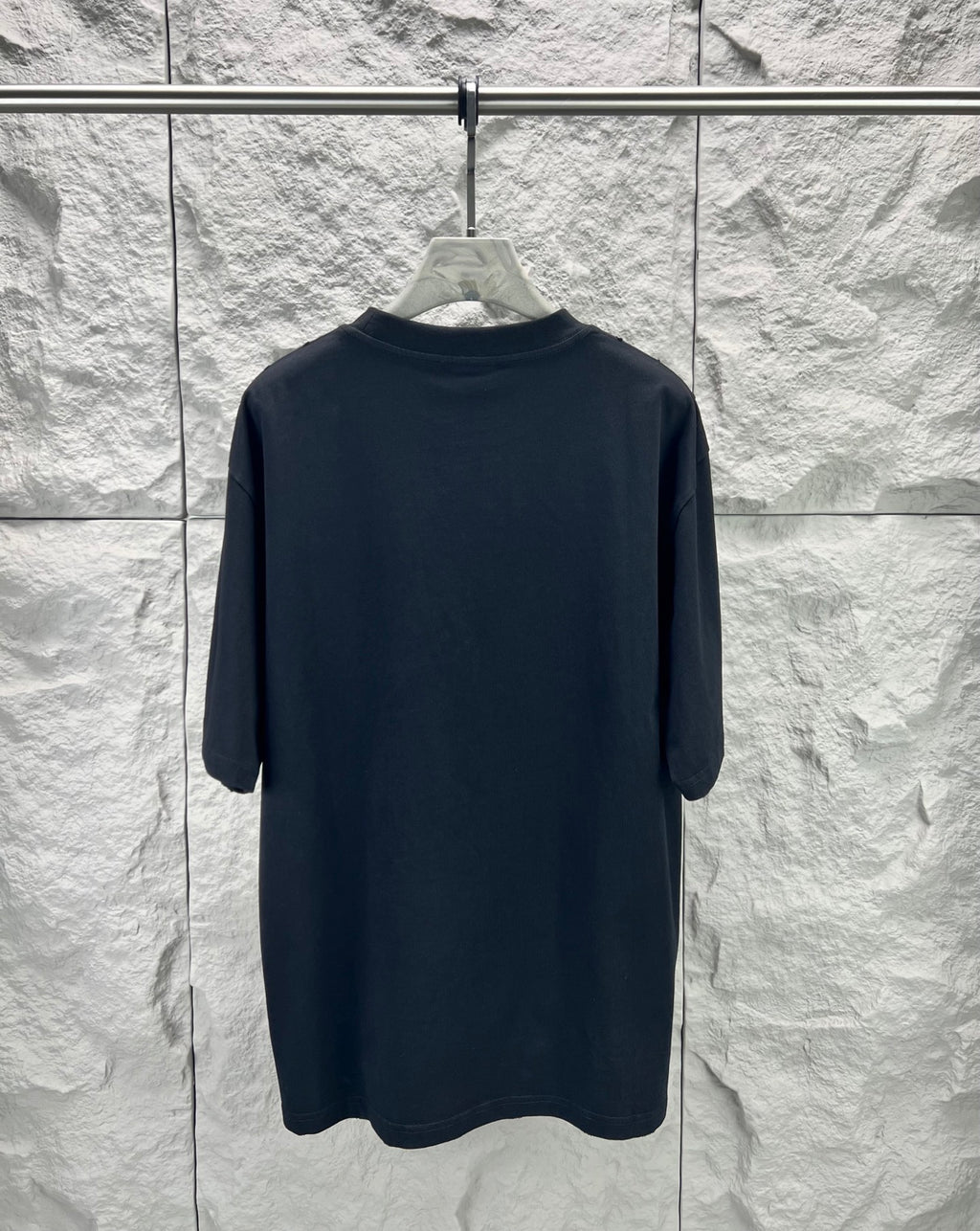 Balenciaga dark plain short-sleeve T-shirt, back view