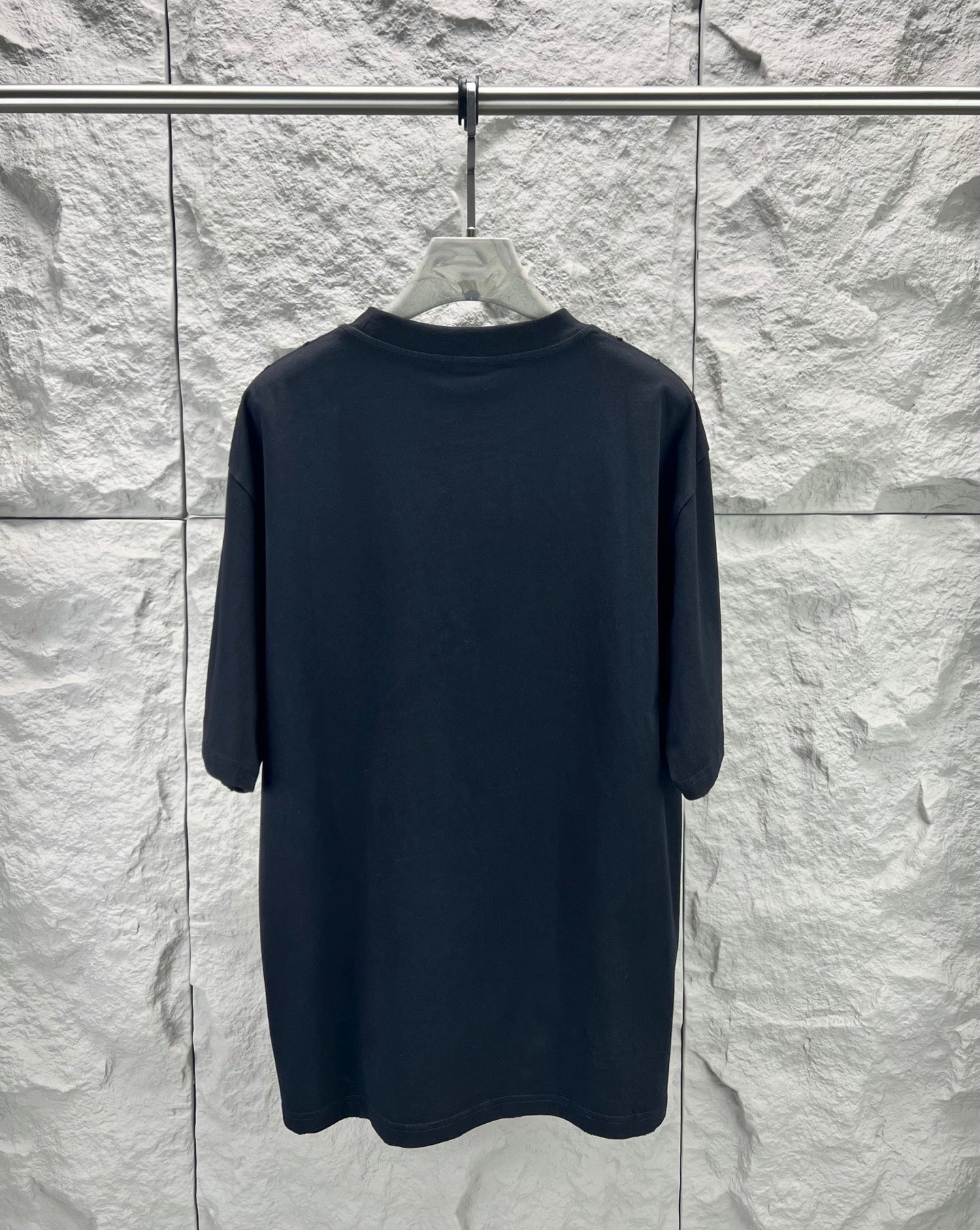Balenciaga dark plain short-sleeve T-shirt, back view