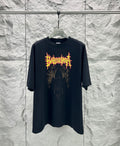 Balenciaga dark graphic short-sleeve T-shirt with skull and flame print
