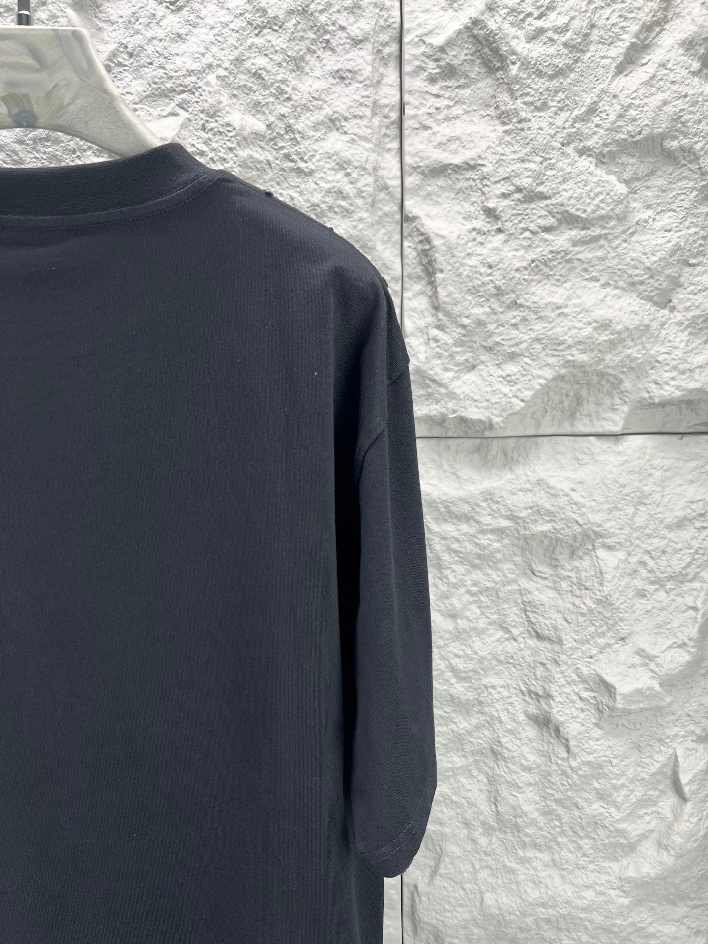 Balenciaga dark short-sleeve T-shirt with plain back panel