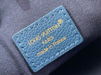 Louis Vuitton blue card holder patch with “LOUIS VUITTON PARIS” and “made in France”