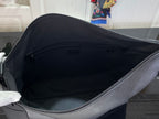 Louis Vuitton hobo bag open top showing dark fabric interior and zipper track