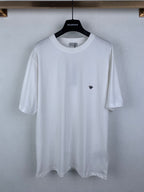 Dior short-sleeve T-shirt, white crew neck with small black chest emblem