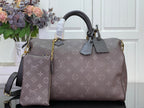 Louis Vuitton monogram tote bag in dark taupe with top handles and side straps