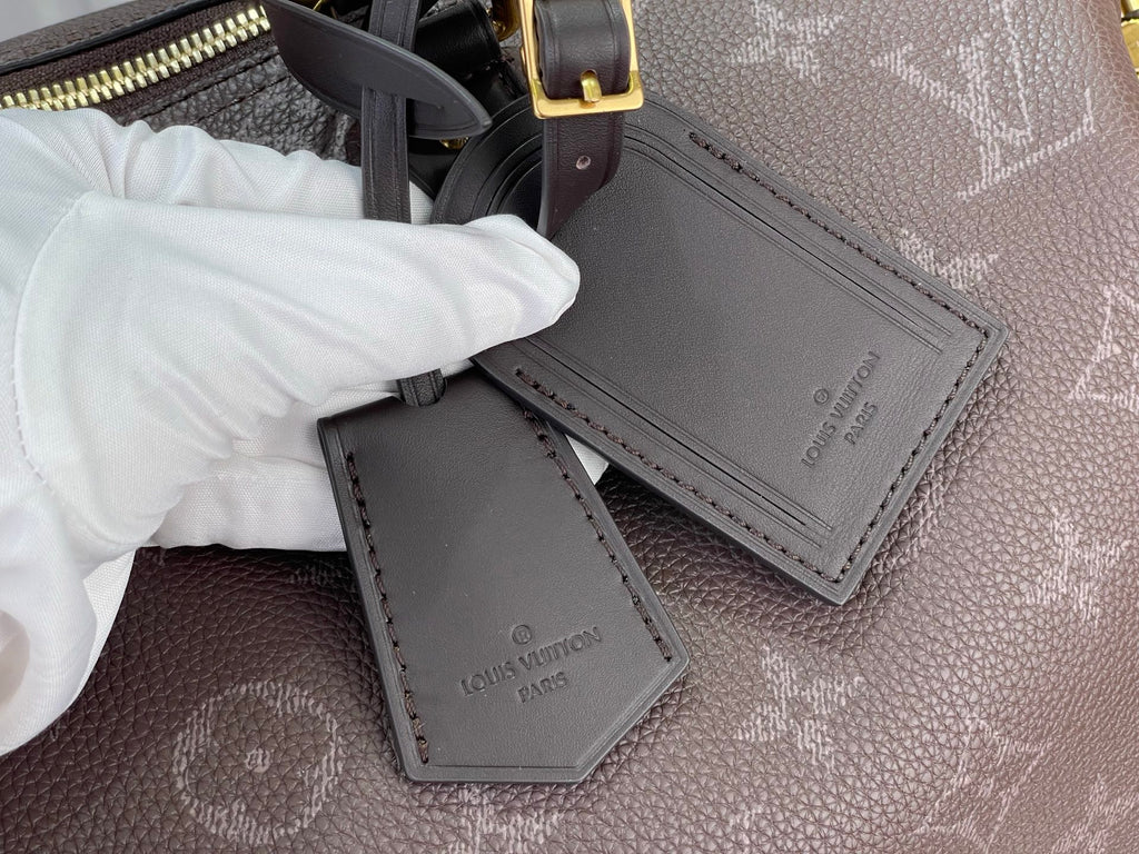 Louis Vuitton monogram bag pouch with leather label and hanging tag