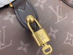 Louis Vuitton monogram bag key charm with gold padlock hardware and strap loop