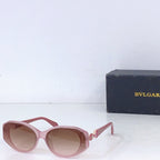 Bvlgari brown-tinted sunglasses with pink frames and decorative hinge