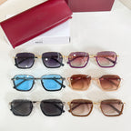 Assorted square sunglasses with gradient lenses and gold-tone decorative hardware