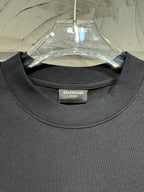 Crewneck T-shirt neckline with BALENCIAGA label, dark gray