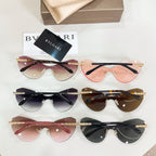 Set of gradient sunglasses with gold-tone frames and colored lenses