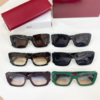 Assorted sunglasses set with black, tortoiseshell, green, and purple frames