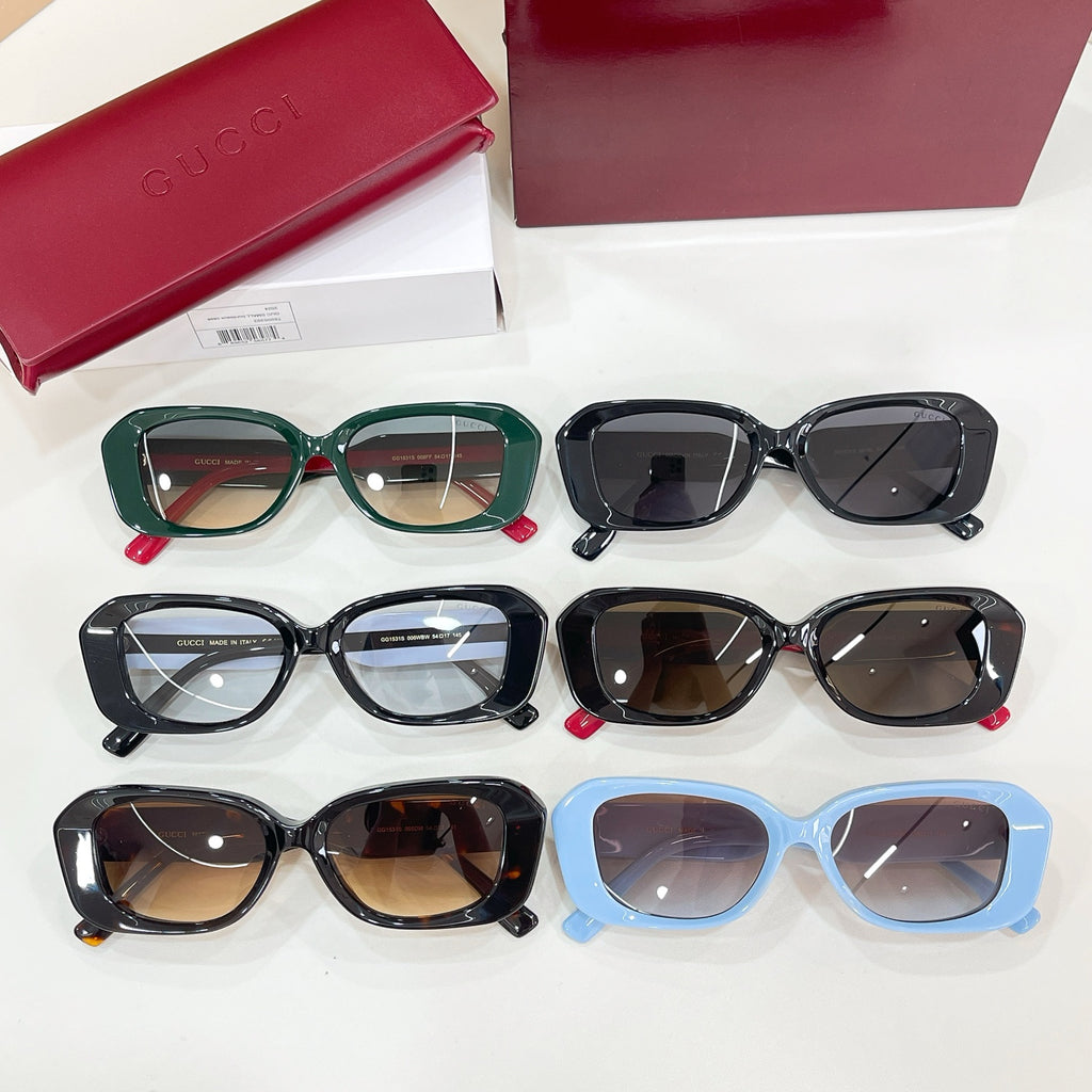 Gucci sunglasses assortment with mixed colored frames and tinted lenses