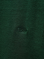 Green Dior knit top logo detail on fabric