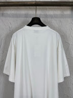 White T-shirt with plain back and crew neckline