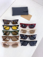 Assorted cat-eye sunglasses set with protective case and paper pouch