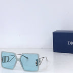 Dior sunglasses with light blue oversized square frames and light blue gradient lenses