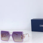Dior sunglasses with purple oversized square frames and purple gradient lenses