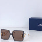 Dior sunglasses with dark brown oversized square frames and brown gradient lenses