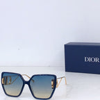 Dior square sunglasses with navy frames and blue tinted lenses