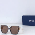 Dior square sunglasses with dark brown frames and brown tinted lenses