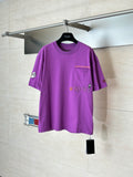Chrome short-sleeve T-shirt, purple with front chest graphic and logo on sleeve