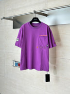 Chrome short-sleeve T-shirt, purple with front chest graphic and logo on sleeve