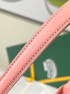 Goyard pink leather strap with stitched trim