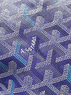 Goyard blue monogram fabric panel with subtle textured pattern