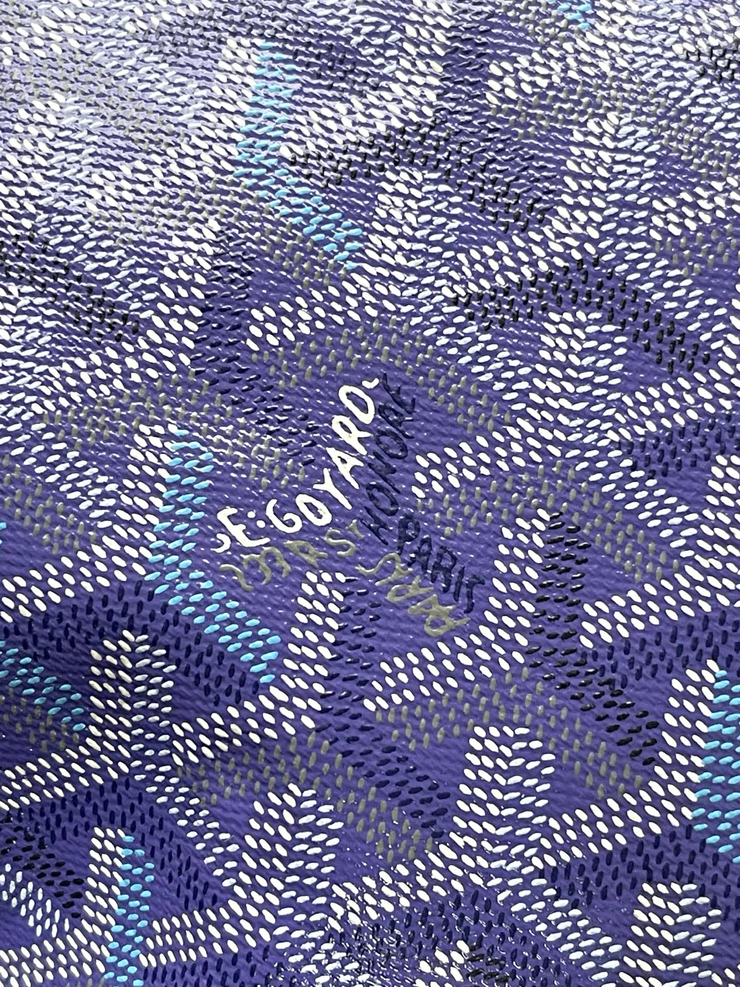 Goyard blue monogram fabric panel with subtle textured pattern
