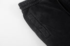 Black shorts waistband and stitched front pocket panel