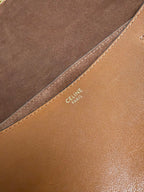 Celine interior label on brown suede lining