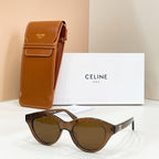 Celine glasses with tortoise frames and dark brown lenses