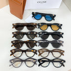 Assorted sunglasses set with dark, tan, and blue-tinted lenses