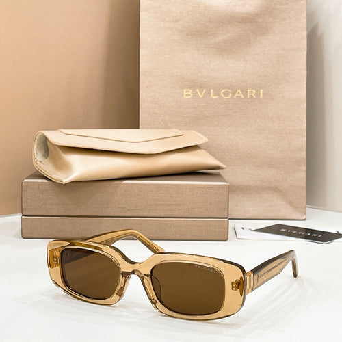 Bvlgari sunglasses with gold frame and dark brown lenses
