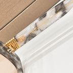 Bvlgari eyeglasses, clear gray frame with gold-tone temple bar and logo