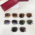 Sunglasses assortment: gold octagonal frames with mixed tinted lenses