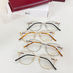 Gucci eyeglasses set with clear lenses, black and gold metal frames
