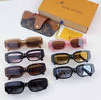 Louis Vuitton sunglasses set with multiple frames and monogram cases