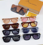 Louis Vuitton sunglasses assortment with multiple frame colors and lens tints