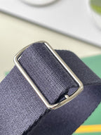 Navy adjustable shoulder strap with metal slider buckle